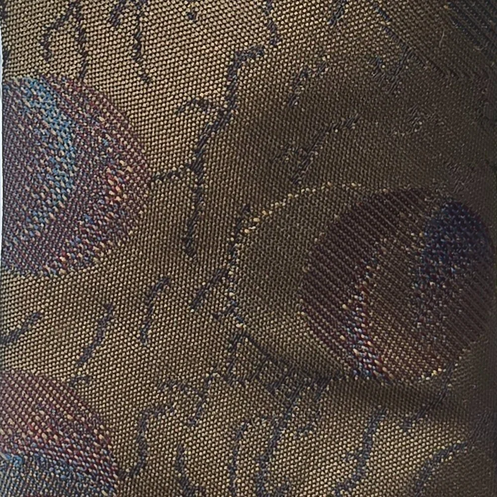 MENS VINTAGE DARK OLIVE GREEN TIE BY FORTE,  BURGUNDY DESIGN, EUC